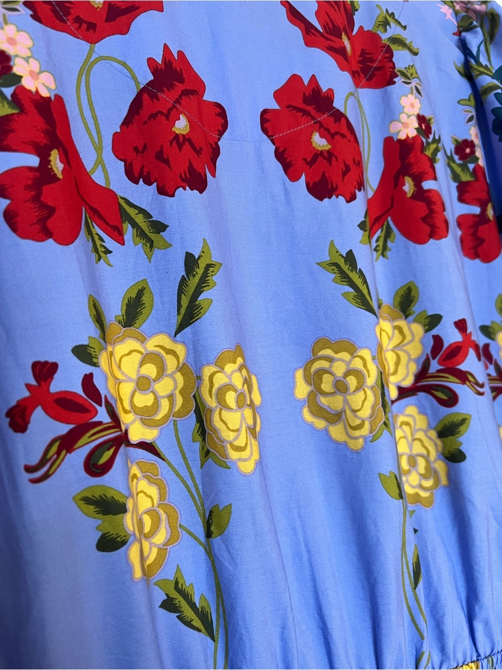 Anthropologie Light Blue Floral Tiered Maxi Dress - Picture 11 of 12